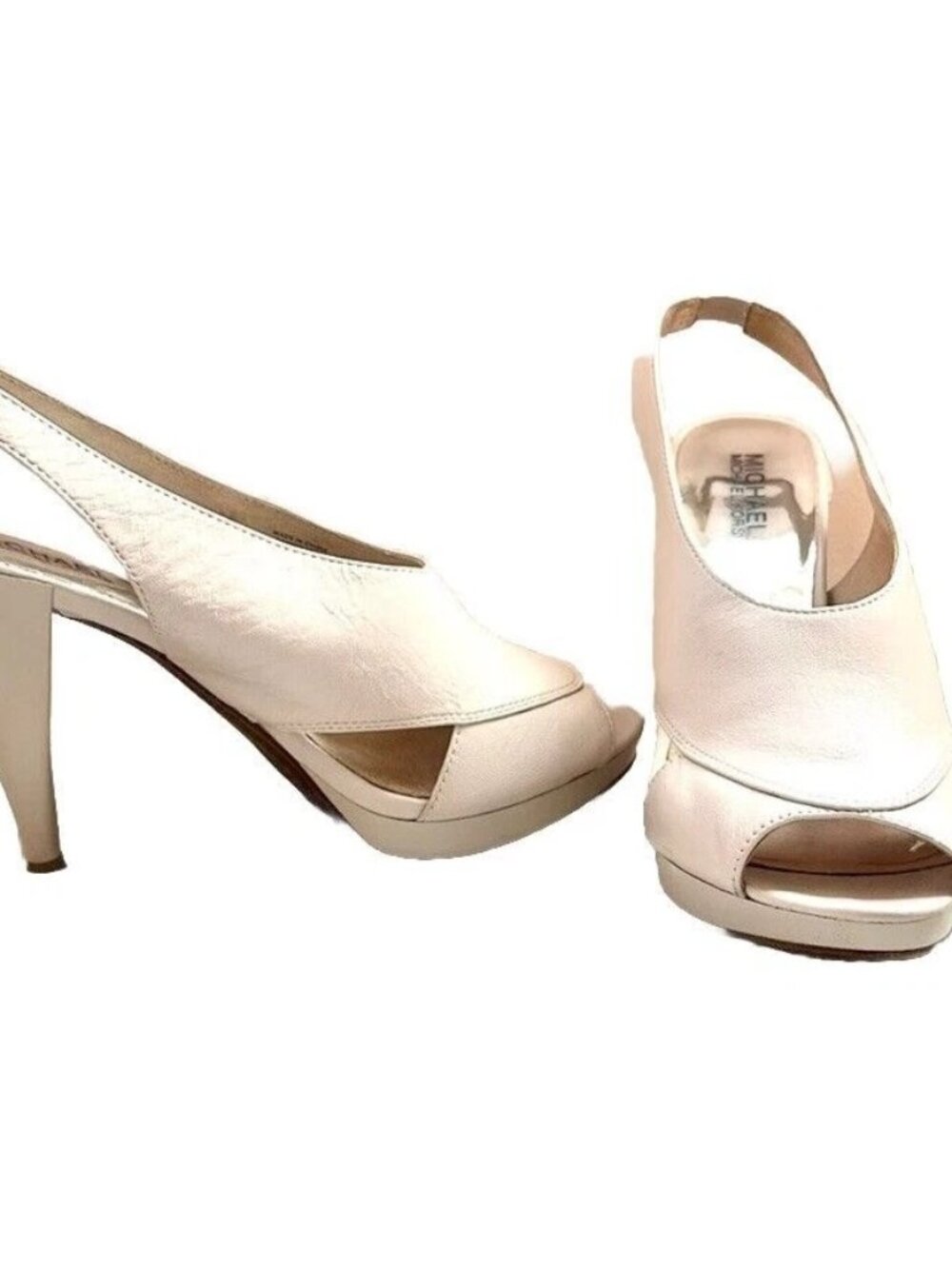 Michael Kors Leather Heels Slingback Sandals Platform Open Toe Size 10